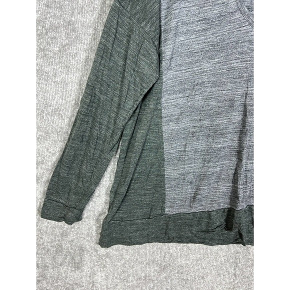 Madewell All Around Tee Shirt Top Colorblock Womens Medium Gray Green V-Neck - Picture 9 of 15